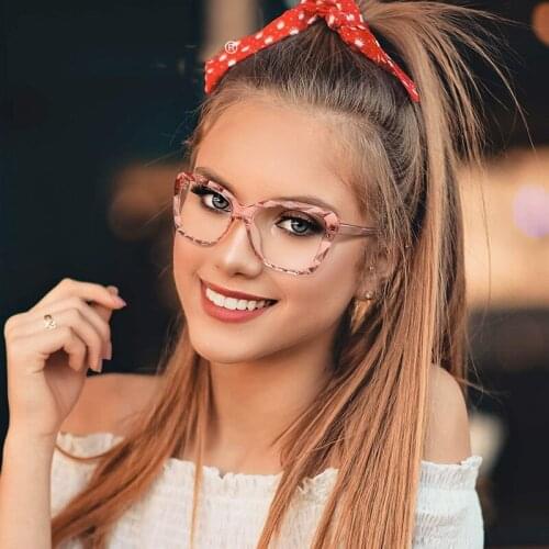 Veshion 2020 TR90 Trendy Womens New Diamond Frame Full Myopia Plane MirrorsTransparent Glasses Prescription Frames