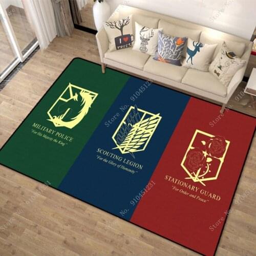 1PC 40x60cm Cartoon Attack On Titan Team Floor Rug Doormat Large Carpet Bedroom Living Room Home Decor Non-slip Mat Gifts