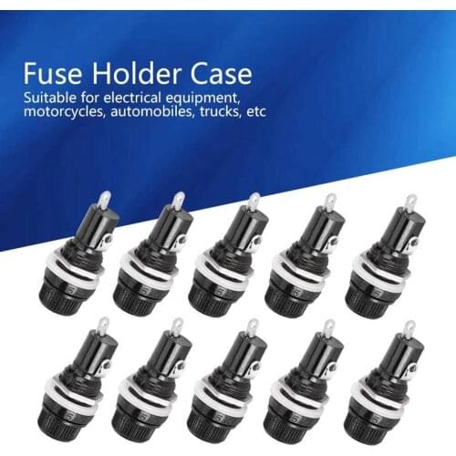 10pcs Panel Mount Screw Cap Fuse Holder Case for Radio Glass Tube Fuses 5 x 20mm High quality