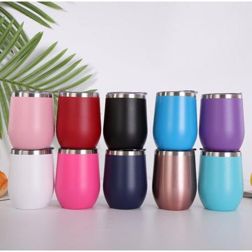 350ML Double Wall Eggshell Thermos Cup Stainless Steel Belly Cup Mugs Coffee Cups 12oz Insulated Thermos Water Bottle For Girls