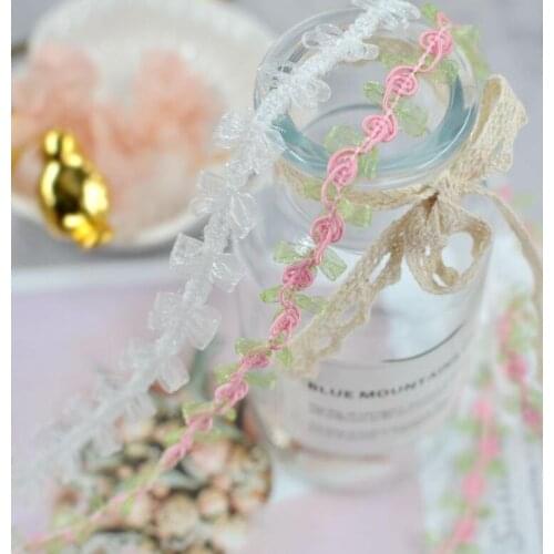 5 Meters/lot 1.6cm Width Flower Embroidery Lace Trim Clothes Garment DIY Accessories Guipure Lace Fabric