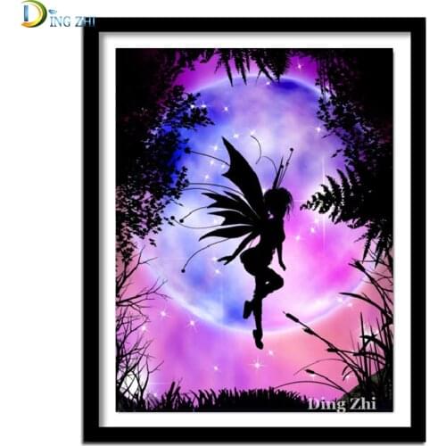 5D Round Square Diamond Embroidery Fairy Butterfly Diy Diamond Painting Mosaic Cartoon Girl Home Art Decor Cross Stitch Kit