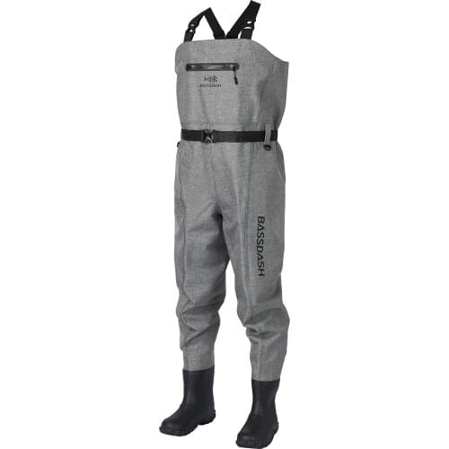 Bassdash 3D Boot Foot Game Wader Heather Grey Ultra High Strength PVC Fishing Hunting Chest Waders for Men
