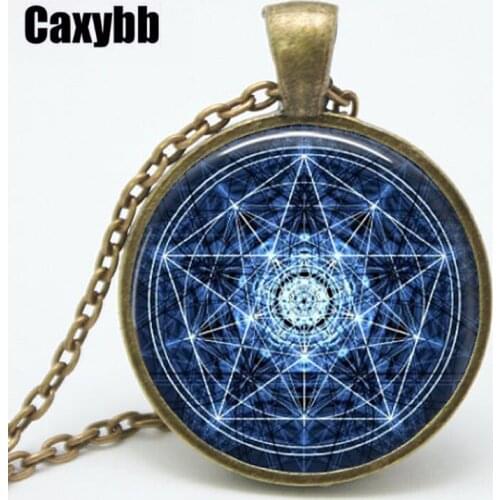 CAXYBB Personality Pentagram Necklace Six Style Beautiful Geometric Necklaces Trendy Link Chain Necklaces Pendant Crystal