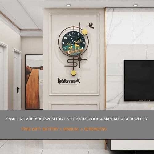 Nordic Swing Clock Wall Hanging For Living Room Silent Wall Clock Free Punching Home Fashion Atmosphere Clock Mute Quartz Clock