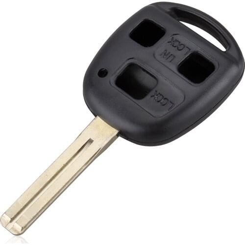 Black 3 Buttons Remote Car Key Case Shell Keyless Remote Fob Uncut Blade Fix Master Auto Key Shell Replacement for Lexus