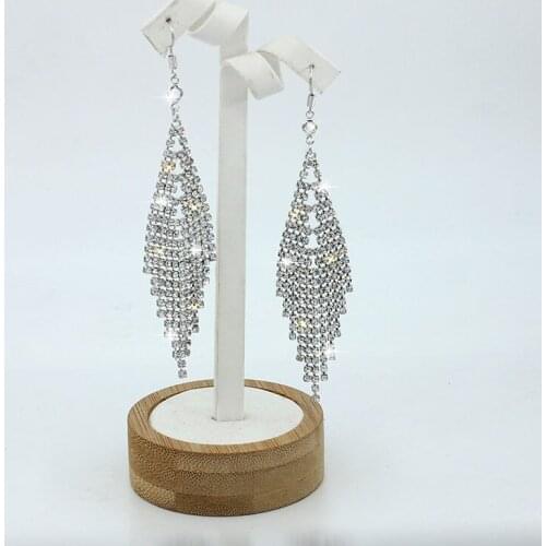 Long Tassel Geometric Drop Earrings for Women 2019 Bijoux Shiny Full Rhinestone Crystal Dangle Earring Statement Jewelry