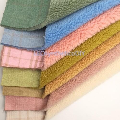 1PC 21X29CM Double Sides Immitation Goat Fur with Matching Colors Tartan Backing For Making Bows LEOsyntheticoDIY 8S99C