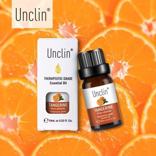 Unclin 10mL Tangerine Pure Essential Oil with Gift Box Humidifier Diffuser Purifying Air Orange Lemon Eucalyptus Aromatic Oil