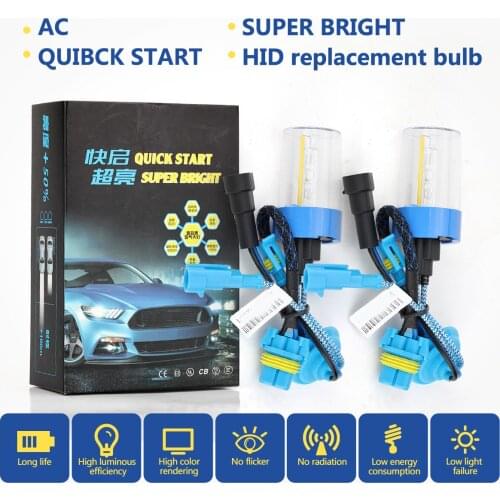 Evomsa Xenon Fog Lamp H7 9005/HB3 H8/H9/H11 9006/HB4 9005/HB3 H4/HB2/9003 Car Light HID Replacement Bulbs car Lamp