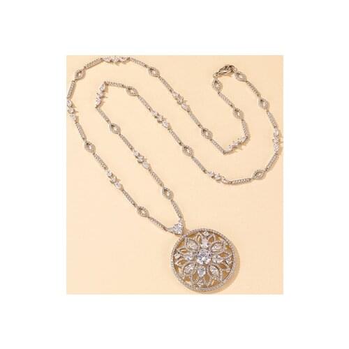 Brand Fashion Party Feast Jewelry For Women in full bloom lotus necklace evening wear and long accessories