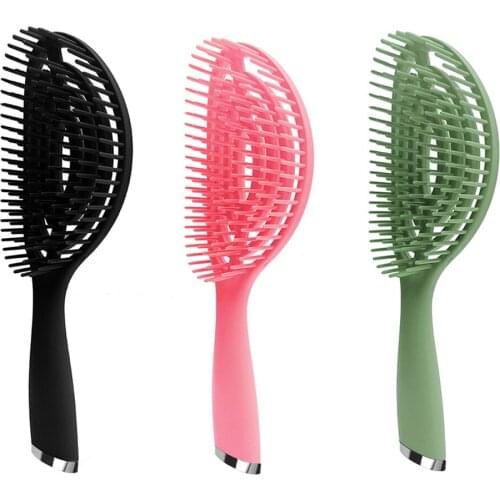 Smooth Hollow Out Shaped Comb Large Curved Massage Scalp Plastic Hairbrush Comb Salon Hair Care Styling Tool