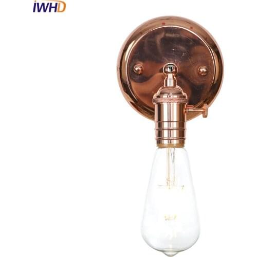 IWHD Nordic LED Wall Light Red Bronze Industrial Loft Wandlamp Iron Vintage Wall Lamp Fixtures For Home Lighting Applique Murale