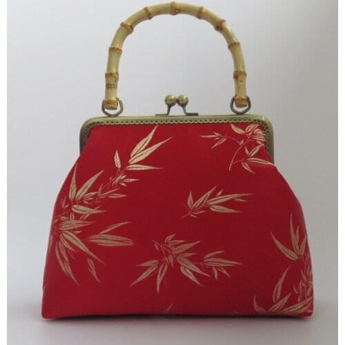 Chinese Clothing bag Crossbody Han Element National Retro Imitation Gambiered Guangdong Gauze Bag Mouth Gold Bag Clutch Bag