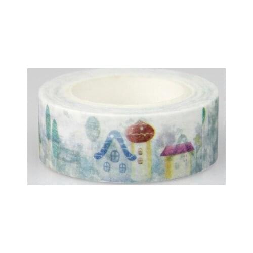 1.5cm Lovely village Adhesive Tape for Scrapbooking DIY Craft Sticky Deco Masking Japanese Paper Washi Tape