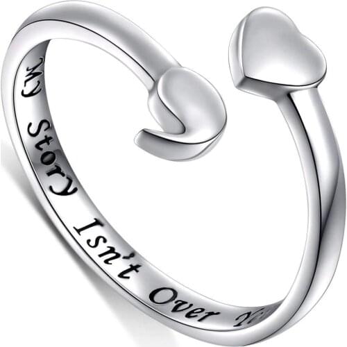 Semicolon Ring 925 Sterling Silver My Story Isn't Over Yet Spiritual Awareness for Suicide and Depression Jewelry QH0160