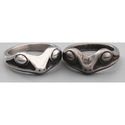 Korean Version Simple Men Women Frog Ring Punk Hip Hop Stainless Steel Frog Couple Ring Fashion Jewelry Gift Wholesale