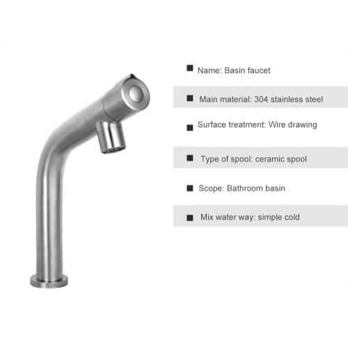 Faucet Wall-mounted Stainless Steel Basin Stylish Appearance Easy To Install Hot and Cold Water Durable Kitchen Supplies