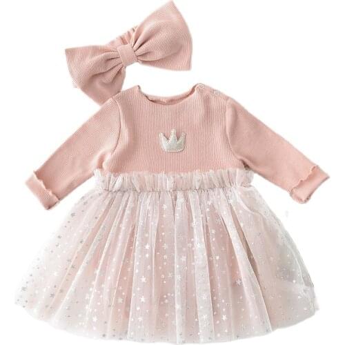 Summer Newborn Baby Girls Dresses+Headband Clothes Lace Bodysuit Dress Outfits 0-24M