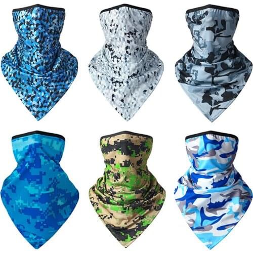 Summer Men Women Camouflage Bandana Half Cover Face Mask Neck Gaiter Tube Ear Scarf Cycling Hiking Hunting Fishing Headband X006