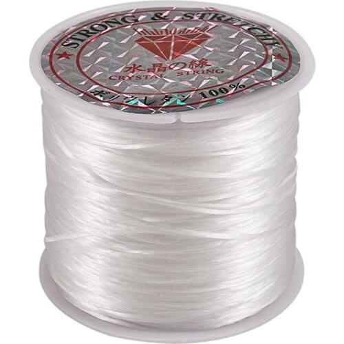 HOT White Elastic Stretchy Crystal Line Jewelry Beading Thread Spool 100 Meters