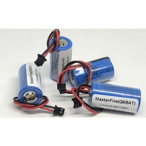 MasterFire 4pcs/lot New Original CR17335SE-R(3V) CR17335 Q6BAT CNC 3V PLC Battery Lithium Batteries with Plugs Made in Japan