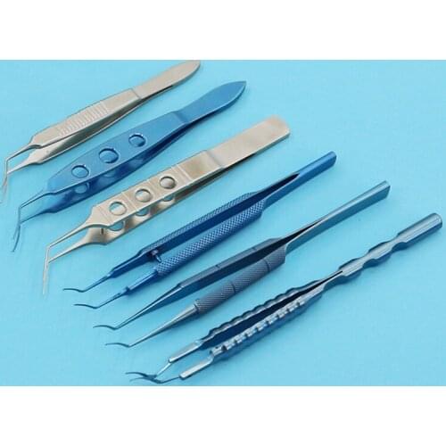 Titanium alloy microscopic capsulotomy forceps curved Angle small incision