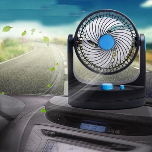 24V for truck 360 Degree Rotating 2 Speed Strong Wind Mini Fan Orange/Black Auto Cool Fan Car Air Ventiladores Para Vehiculos