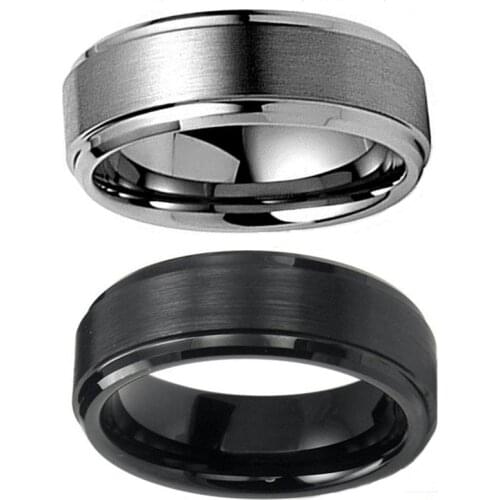 Stainless Steel Spinner Ring for Men Jewels Brushed Center Wedding Engagement Band Quality Matte Male Jewelry 8mm