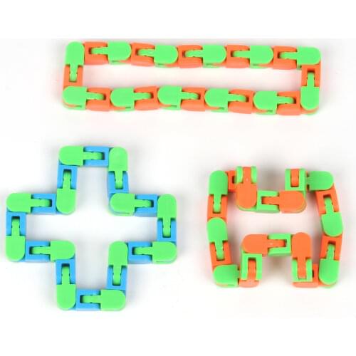 New 1pc Wacky Tracks Snap and Click Fidget Toys Kids Autism Snake Puzzles Classic Sensory Toy 28*1*1cm