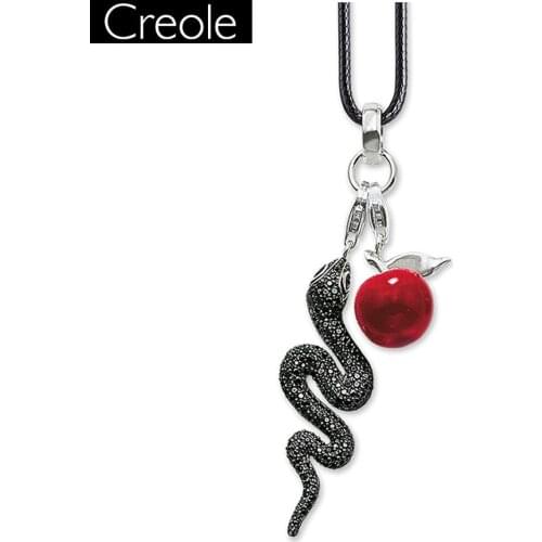 Necklace Snake & Apple Trendy Gift For Women, Europe Style Heart Rebel 925 Sterling Silver Fashion Jewelry Wholesale