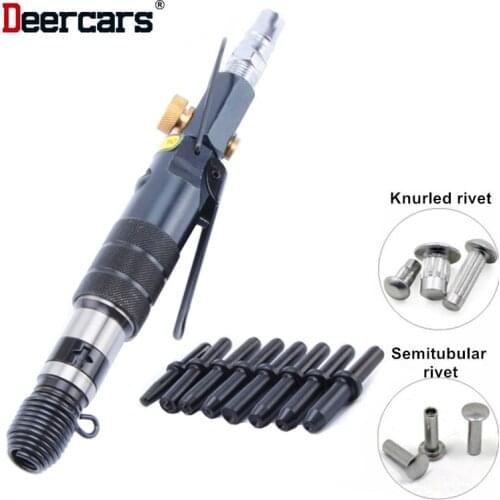 Straight Pneumatic Riveter GB827 Air Riveting Tool Aluminum Nameplate Solid Semi Tubular Knurled Wind Hitter