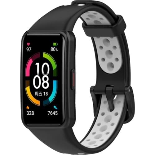 Sport Watchband For Huawei Honor Band 6 Double Color Silicone Replacement Watchband Bracelet for Honor band 6 band6 Watch Strap