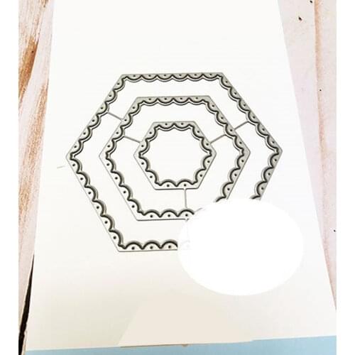 SCALLOPS HEXAGON Diesflower DiesCutting Dies Scrapbook Dariy Decoration Stencil Embossing Template DIY Greeting Card Albums