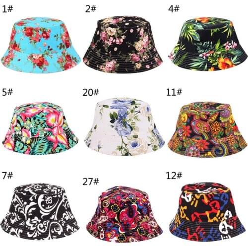 1pcs Summer Floral Sun Hat Bucket Funny Summer Holiday Novelty Beach Outdoor Cap Fishing Hats For Men Women Sun Protetion