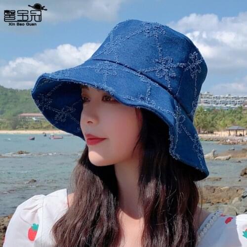 Spring and summer leisure retro cowboy fishermans hat female Korean sunscreen hat female sunshade sun hat net red hat