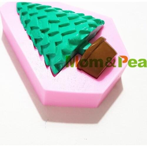 Mom&Pea 1267 Free Shipping Christmas Tree Silicone Mold Cake Decoration Fondant Cake 3D Mold Food Grade