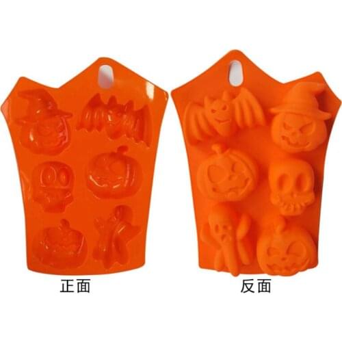 Limitools Halloween Holiday Pumpkin Cake Mold 6 Cavities Pumpkin Ghost Bat shape Chocolate Molds DIY Cake Decorating Tools