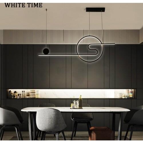 100CM Modern Led Pendant Light For Living room Dining room Kitchen Black White Indoor Hanging Chandelier Pendant Lamp Fixtures