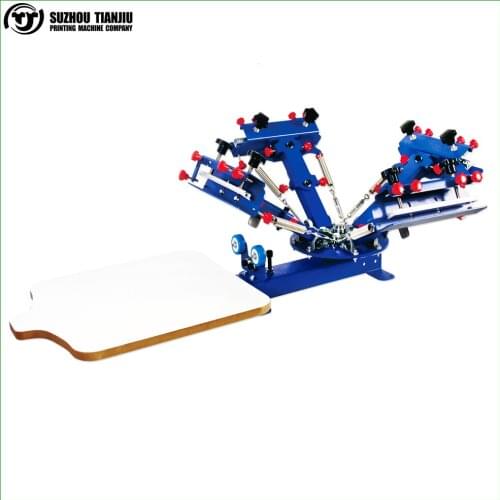 TJ Newly manual 4 color 1 station t shirts screen printing machine hot sales