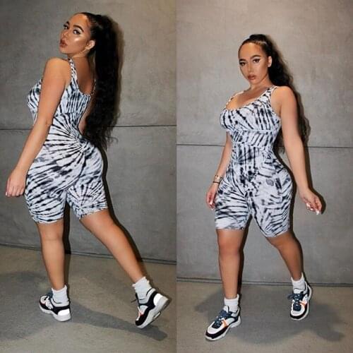 Female Yoga Jumpsuit Floral Print U-Neck Sleeveless Backless Rompers Stretch Playsuit Casual Bodysuit for Women Sportswear