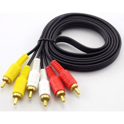 1.5m 3 RCA to 3RCA Male to Male 4N OFC Audio Video AV Cable RCA Audio Cable for Home DVD TV Amplifier CD Soundbox RCA Wire