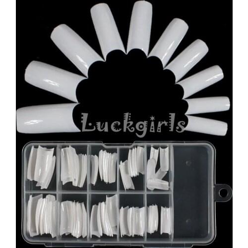 100 Pcs White French Kit Case UV Gel False Nail Art Tips DIY Tool Salon Set Tip Boxed Manicure Acrylic