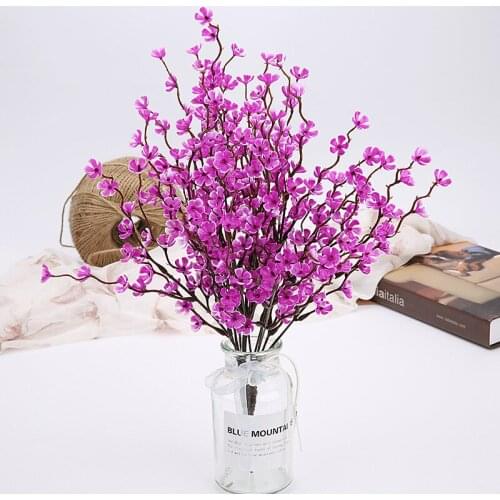 2Pcs Artificial Flowers Plum Blossom Bouquet Home Decoration Fake Flowers Wedding Party Garden Outdoor Decoration Accessories