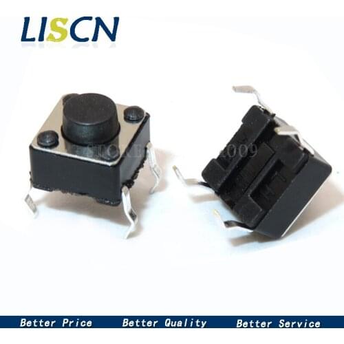 200pcs Mini Micro Momentary Tactile Push Button Switch 6*6*5mm 4 pin ON/OFF keys button DIP 6x6x5mm Light touch switch