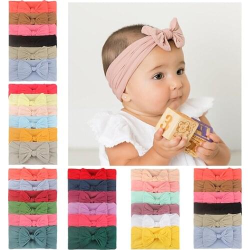 25# Hair Bands For Children Girls Baby Toddler Turban Headband Hair Band Bow 6pcs Accessories Headwear Резинки Для Волос