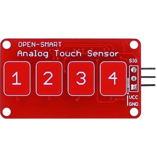 OPEN-SMART 4 Channel 4-CH Capacitive Analog Touch Sensor Switch Module High Sensitivity Easy to use for MP3 Control for Arduino