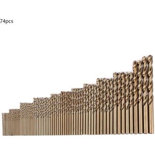 74PCS 1-8mm M35 Cobalt Drill Bit Set HSS-CO Twist Drills Bit Combination Tools