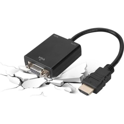 HDIMI VGA Adapter HDMI to VGA Adapter Male To Famale Converter Adapter 1080P Digital to Analog Video Audio For PC Laptop Tablets