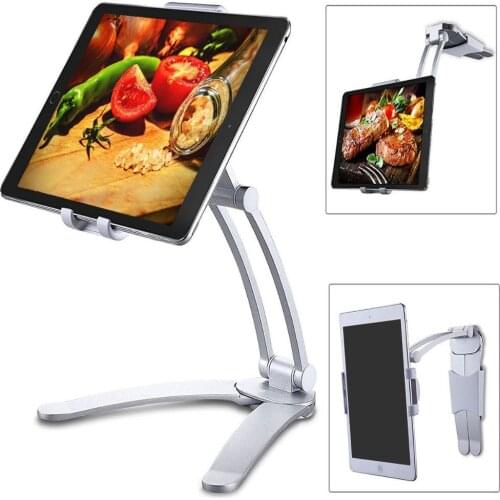 Besegad 2 in 1 Rotatable Tablet Smartphone Stand Holder Desk Bracket Wall Mount for 5-10.5inch iPhone iPad Huawei Samsung Xiaomi